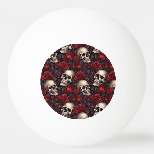 Een schedel en Rozen serie Design 10 Pingpongbal (Voorkant)