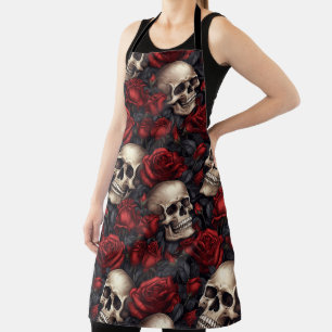 Een schedel en Rozen serie Design 10 Schort