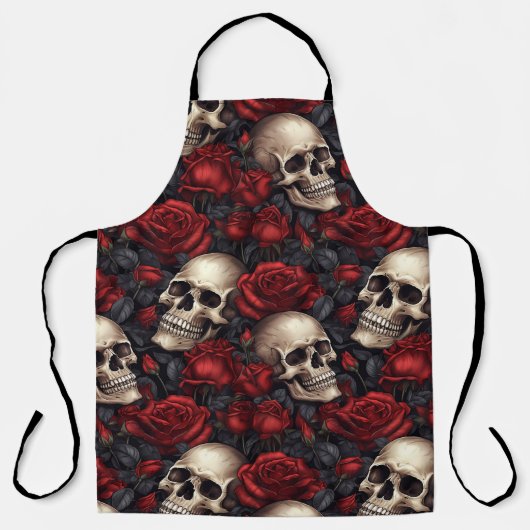 Een schedel en Rozen serie Design 10 Schort (Voorkant)