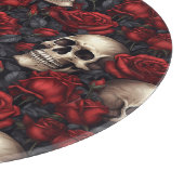 Een schedel en Rozen serie Design 10 Snijplank (Hoek)