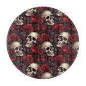 Een schedel en Rozen serie Design 10 Snijplank (Voorkant)