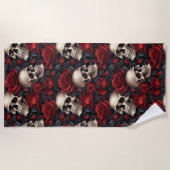 Een schedel en Rozen serie Design 10 Strandlaken (Voorkant)