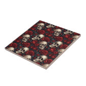 Een schedel en Rozen serie Design 10 Tegeltje (Zijkant)