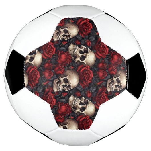 Een schedel en Rozen serie Design 10 Voetbal (Gedraaid)