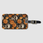 Een schedel en Rozen serie Design 11 Bagagelabel (Voorkant (horizontaal))