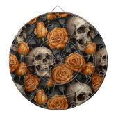 Een schedel en Rozen serie Design 11 Dartbord (Voorkant)