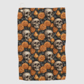 Een schedel en Rozen serie Design 11 Golfhanddoek (Voorkant)