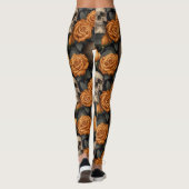 Een schedel en Rozen serie Design 11 Leggings (Achterkant)