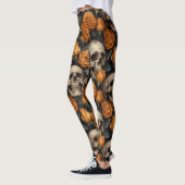 Een schedel en Rozen serie Design 11 Leggings (Links)
