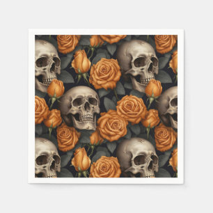 Een schedel en Rozen serie Design 11 Servet