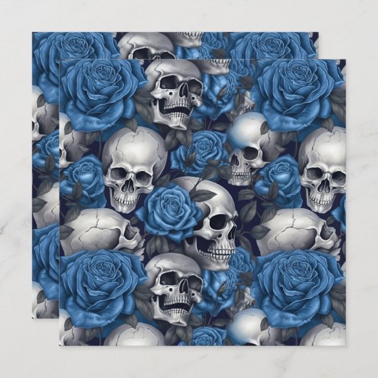 Een schedel en Rozen serie Design 12 (Voorkant / Achterkant)