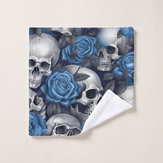 Een schedel en Rozen serie Design 12 Bad Handdoek (Wasdoekje)