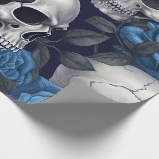 Een schedel en Rozen serie Design 12 Cadeaupapier (Hoek)