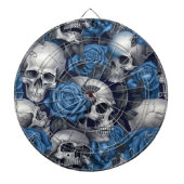 Een schedel en Rozen serie Design 12 Dartbord (Voorkant)