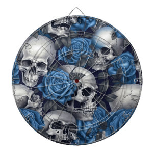 Een schedel en Rozen serie Design 12 Dartbord