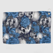 Een schedel en Rozen serie Design 12 Golfhanddoek (Horizontaal)