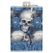 Een schedel en Rozen serie Design 12 Heupfles (Achterkant)