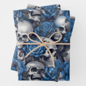 Een schedel en Rozen serie Design 12 Inpakpapier Vel (In situ)