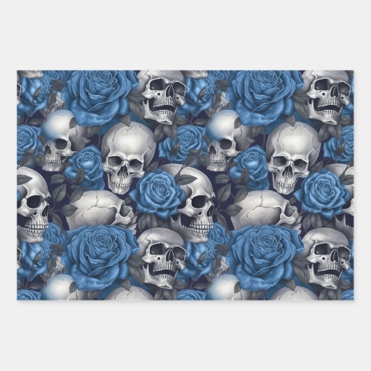 Een schedel en Rozen serie Design 12 Inpakpapier Vel (Voorkant)