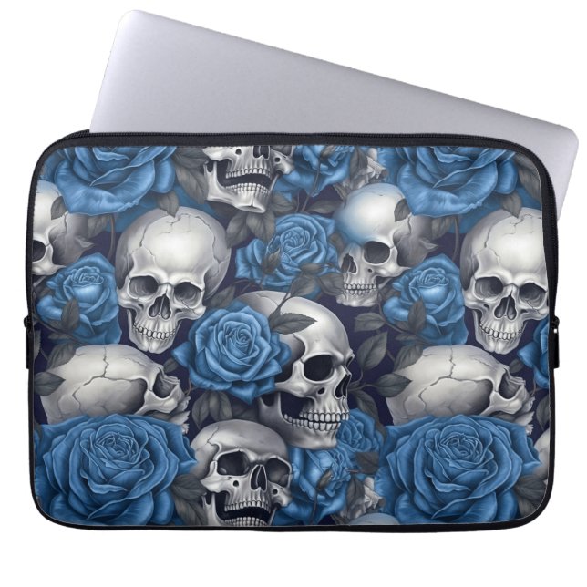 Een schedel en Rozen serie Design 12 Laptop Sleeve (Voorkant)