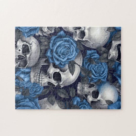 Een schedel en Rozen serie Design 12 Legpuzzel (Horizontaal)