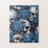 Een schedel en Rozen serie Design 12 Legpuzzel (Verticaal)