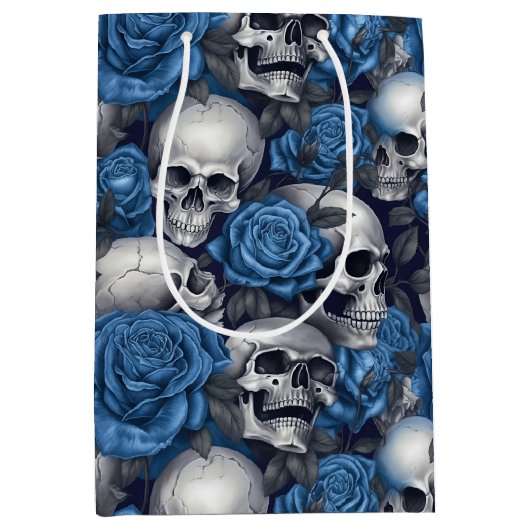 Een schedel en Rozen serie Design 12 Medium Cadeauzakje (Voorkant)