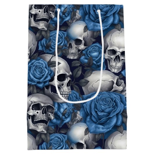 Een schedel en Rozen serie Design 12 Medium Cadeauzakje (Achterkant)