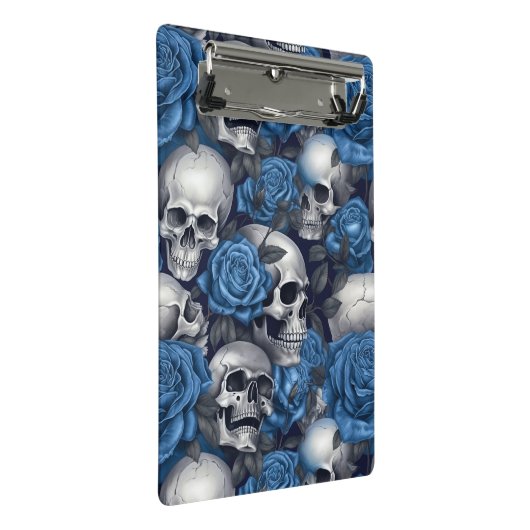 Een schedel en Rozen serie Design 12 Mini Klembord (Schuin)
