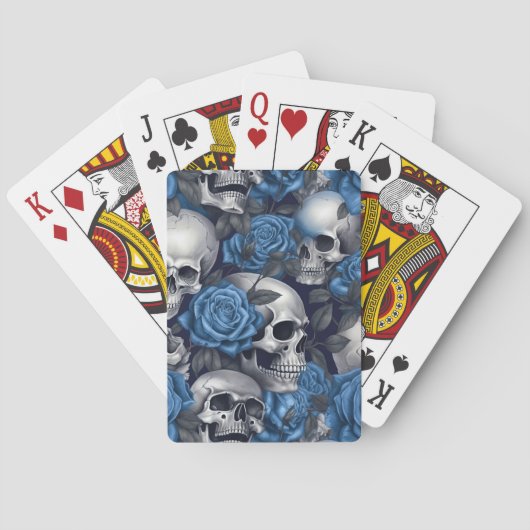 Een schedel en Rozen serie Design 12 Pokerkaarten (Achterkant)
