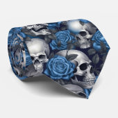 Een schedel en Rozen serie Design 12 Stropdas (Opgerold)