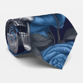 Een schedel en Rozen serie Design 12 Stropdas (Opgerold)