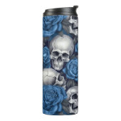 Een schedel en Rozen serie Design 12 Thermosbeker (Gedraaid links)