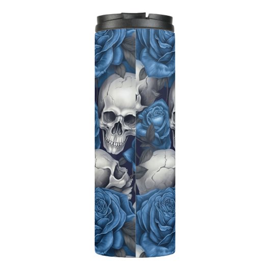 Een schedel en Rozen serie Design 12 Thermosbeker (Achterkant)