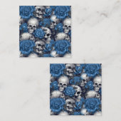 Een schedel en Rozen serie Design 12 Vierkante Visitekaartje (Voorkant / Achterkant)