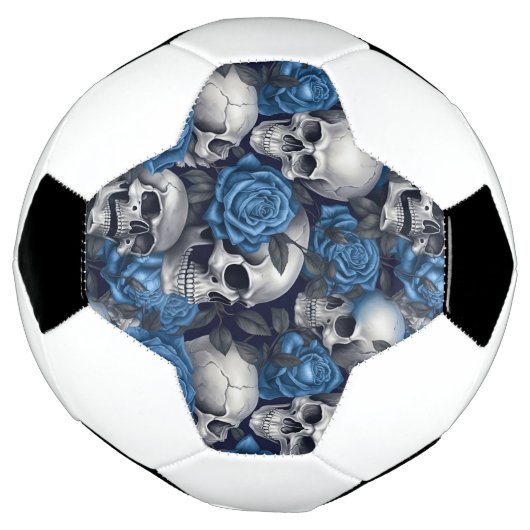Een schedel en Rozen serie Design 12 Voetbal (Gedraaid)