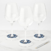 Een schedel en Rozen serie Design 12 Wijnglaslabel (Set)