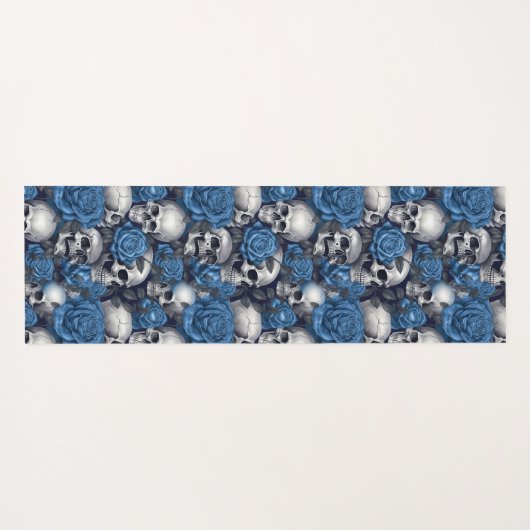 Een schedel en Rozen serie Design 12 Yogamat (Achterkant (horizontaal))