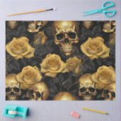 Een schedel en Rozen serie Design 2 Tissuepapier (Craft)