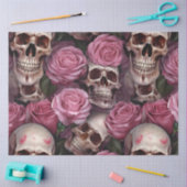 Een schedel en Rozen serie Design 4 Tissuepapier (Craft)