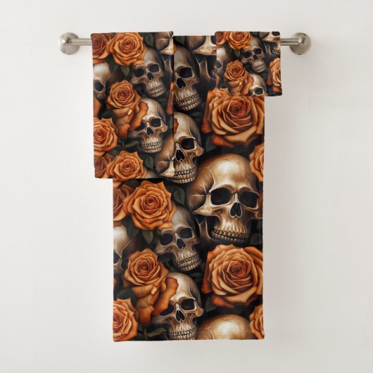 Een Schedel en Rozen Serie Design 9 Bad Handdoek (Insitu)
