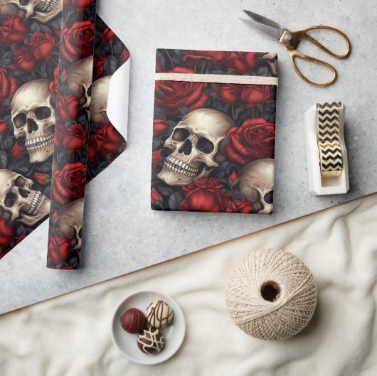 Een Schedel en Rozen Serie Ontwerp 10 Cadeaupapier (Crafts)