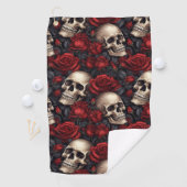 Een Schedel en Rozen Serie Ontwerp 10 Golfhanddoek (Insitu)