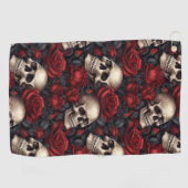 Een Schedel en Rozen Serie Ontwerp 10 Golfhanddoek (Horizontaal)