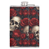 Een Schedel en Rozen Serie Ontwerp 10 Heupfles (Achterkant)