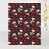 Een Schedel en Rozen Serie Ontwerp 10 Kaart (Gele Bloem)