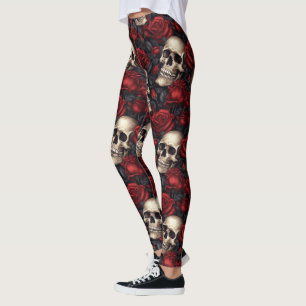 Een Schedel en Rozen Serie Ontwerp 10 Leggings