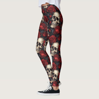 Een Schedel en Rozen Serie Ontwerp 10 Leggings