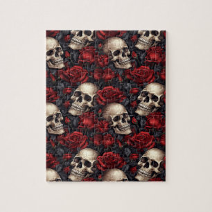 Een Schedel en Rozen Serie Ontwerp 10 Legpuzzel