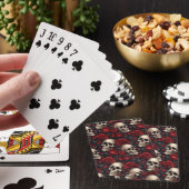 Een Schedel en Rozen Serie Ontwerp 10 Pokerkaarten (Insitu)